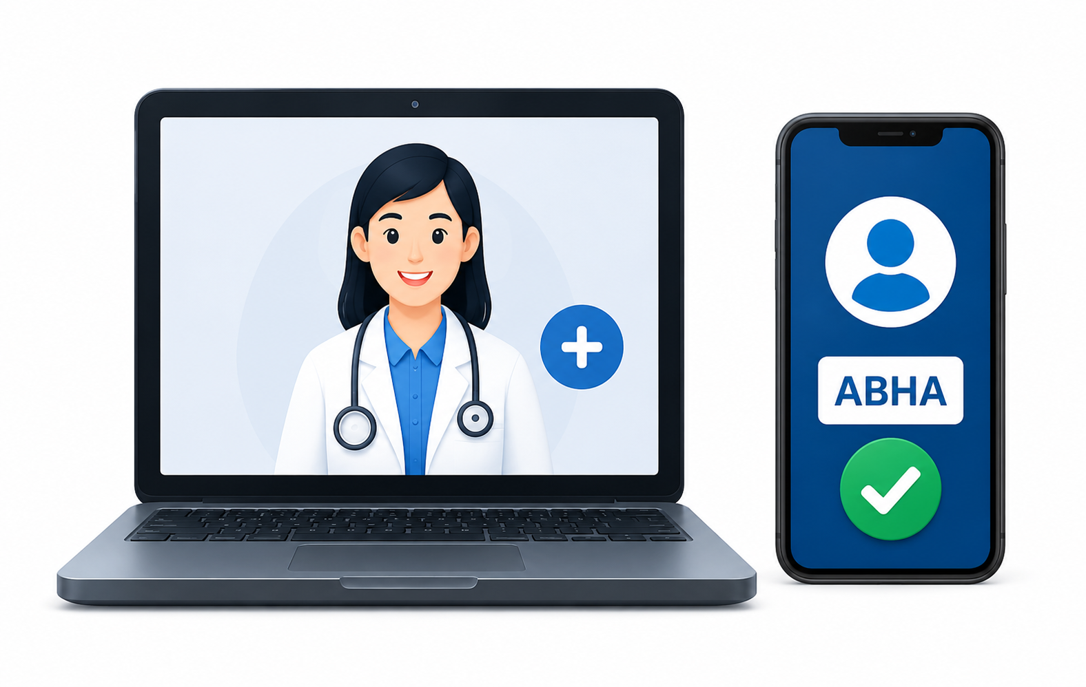 Digital healthcare illustration